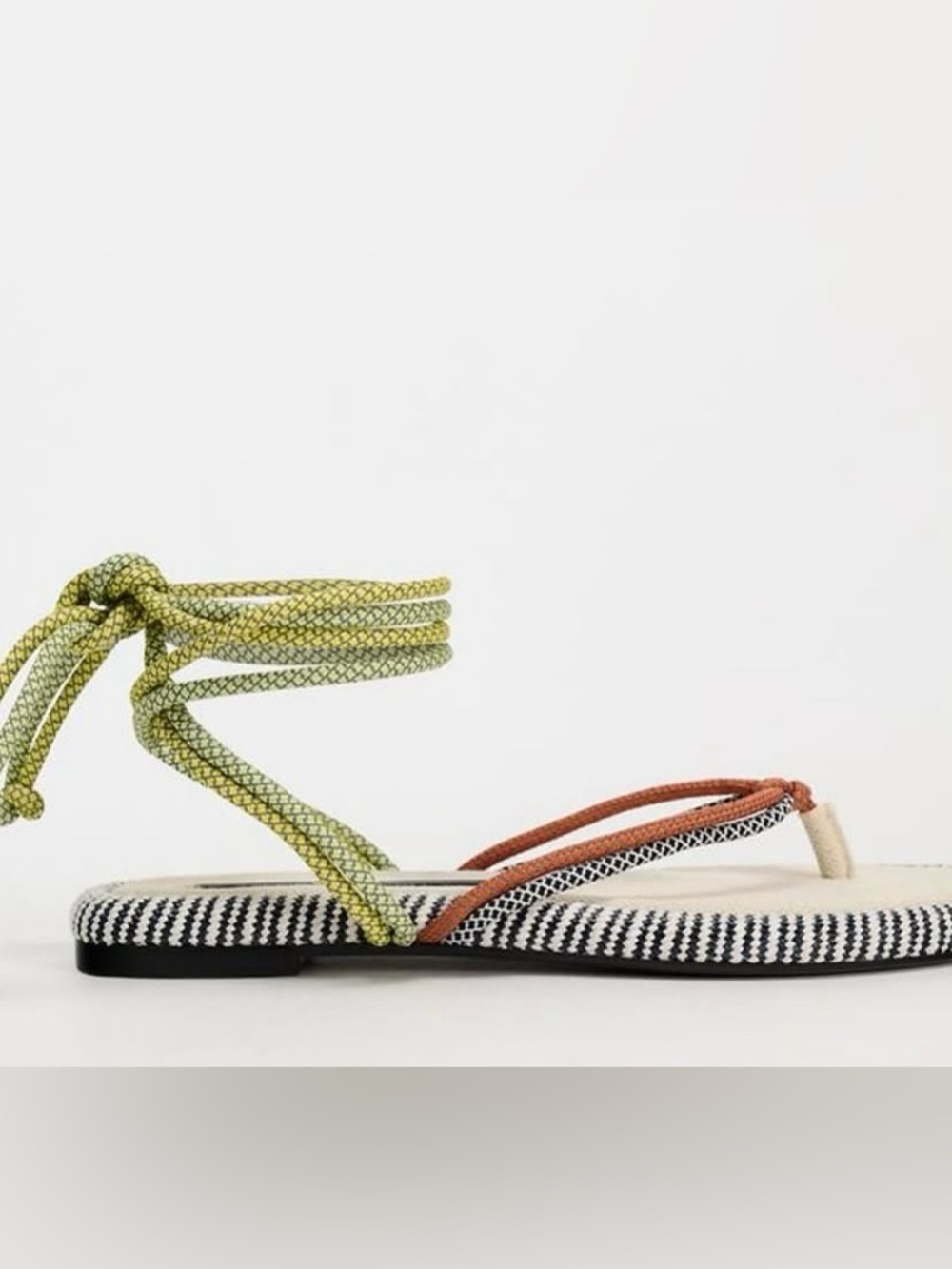 Rare ZARA Colorful Rope String Lace Tie Up Sandals Size 41 US 10 10.5